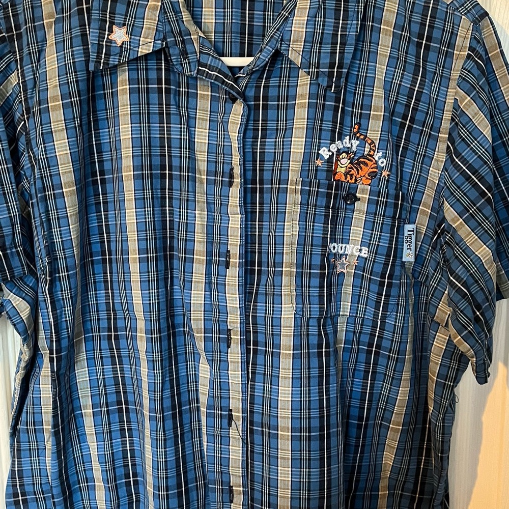 Vintage Disney Tigger Plaid Button Down Shirt